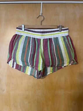 Kavu Striped Elastic-Waist Women’s Shorts in Multicolor